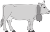 Gray Cow Side View Clip Art